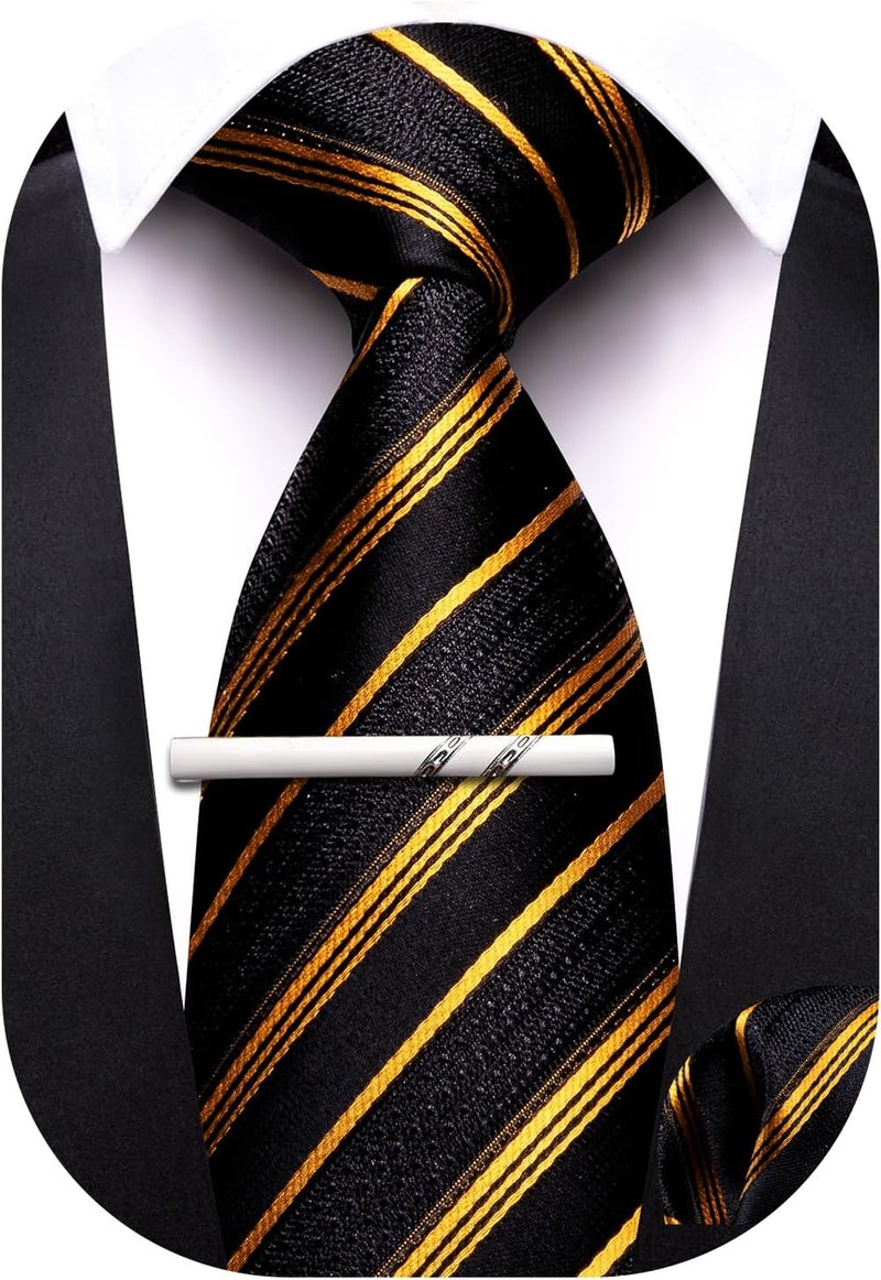 Barry.Wang Store Boys Ties School Pre-Tied Kids Necktie Handkerchief Clip Set Uniforms Child Ties for 8-14 Years Wedding Party - Image 1